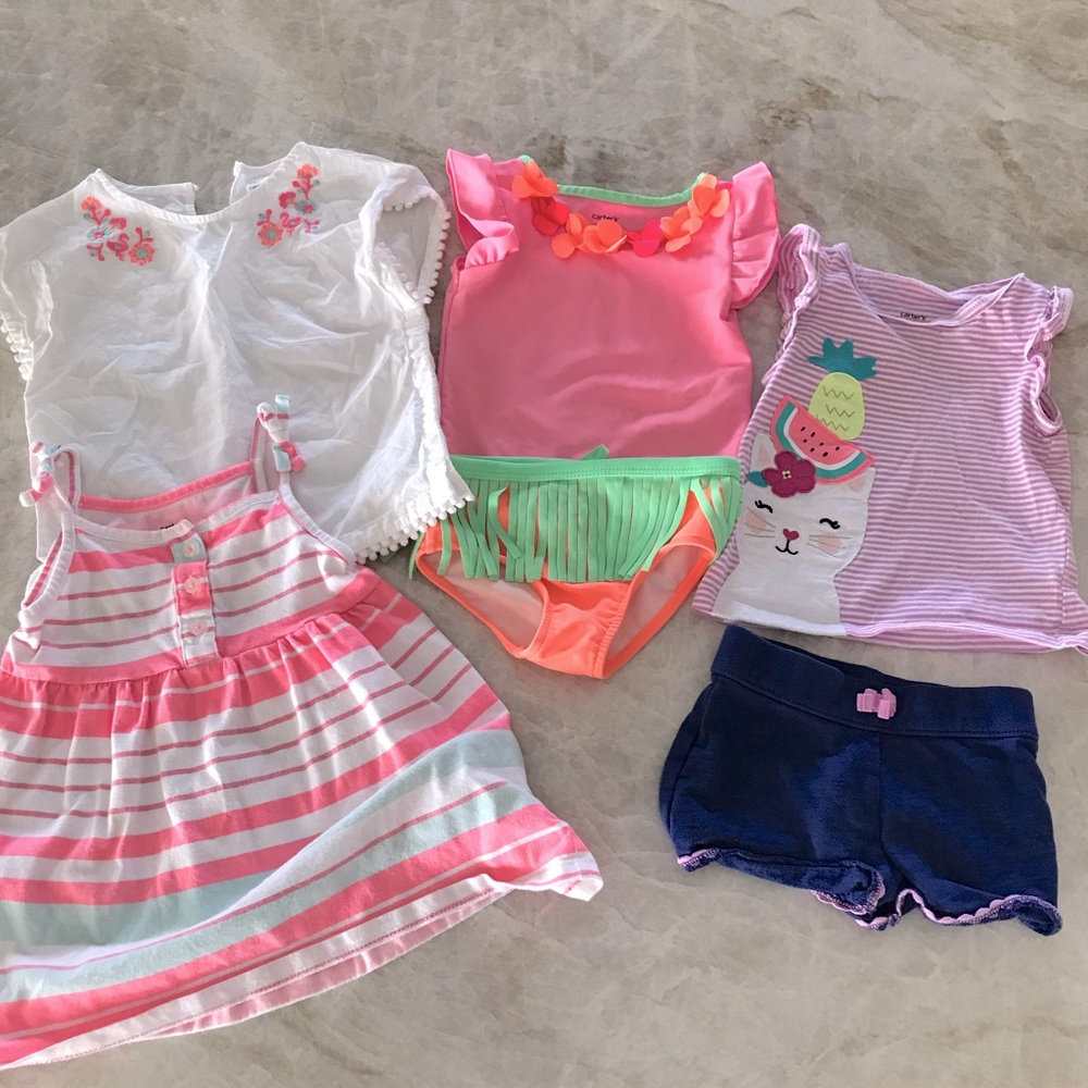 EUC 6 piece 12 month Carter’s girl summer bundle